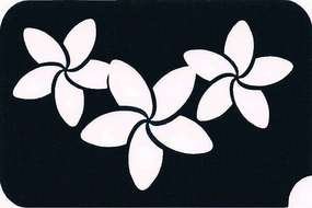 painted white plumeria on a black background