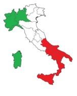 Italy flag on map