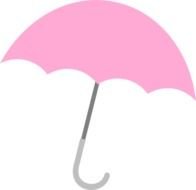 pink umbrella on the white background