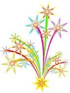 clipart of the colorful fireworks