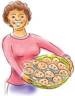 Ä°llustration of man cooked muffins