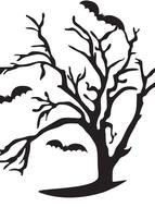 drawing of a tree with bats