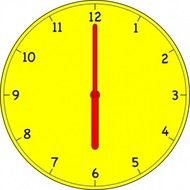 Analog Clock In Yellow At Six O Vector Free Download