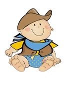 Clip art of the baby boy as cowboy