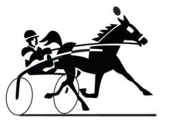 Harness Racing, black and white drawing
