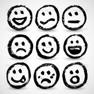 collage of black and white emoticons