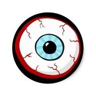 Bloodshot Eye Ball Funny Cartoon Stickers Zazzle