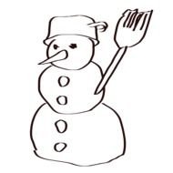 sad snowman drawing