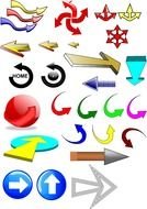 Different colorful arrows clipart