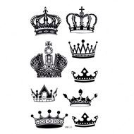 variety of crowns in black and white background