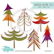 Autumn Trees Modern Tree Whimsical