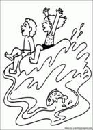 Boy By Water Colouring Pages