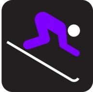 Skiing sign clipart