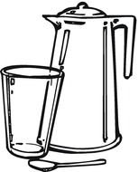 sketch of tea set