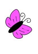 purple and black butterfly, drawing