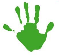 Hand green Print drawing