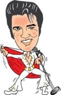 Elvis Presley painted in a white suit