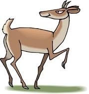 drawing of cartoon antelope in the meadow