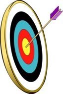 Archery Target with Arrow in center, drawing