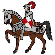 drawing of a knight on a horse