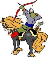 Archer Ride A Horse drawing