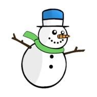 Clipart of Animated Snowman
