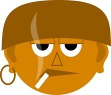 drawing of a pirate head with a cigarette