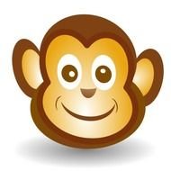 monkey head on a white background