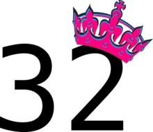 Tilted Tiara And Number 32 At Clkercom Vector clipart