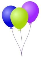 three balloons on a white background