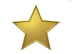 painted golden star on a white background