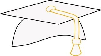 drawing of a graduation cap on a white background