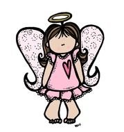 drawing of an angel girl on a white background