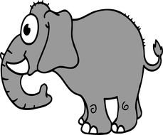 cartoon Elephant, side view