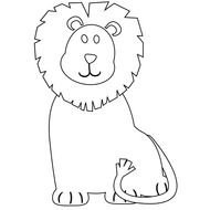 black and white lion as a graphic illustration