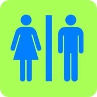 Colorful toilet sign clipart