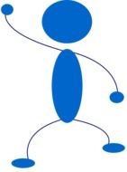blue silhouette of a spinning man