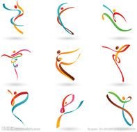 七彩线条舞蹈人物标志矢量图 企业logo标志 标志图标