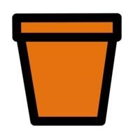 brown flower pot on a white background