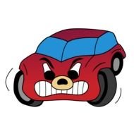 drawn angry cartoon car