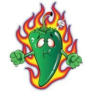 green hot peppers like fire