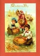 vintage card with children