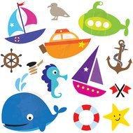 clipart with marine drawings