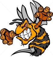 Stock Foto Vektor Illustration Bee Or Hornet Fighting Mascot Body