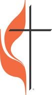 red and black logo of United Methodist Church