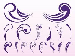 Purple Floral Scroll drawing