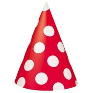 Red Polka Dot Party Hats 8 At Birthday Direct clipart