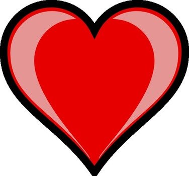 two-color red heart on a white background