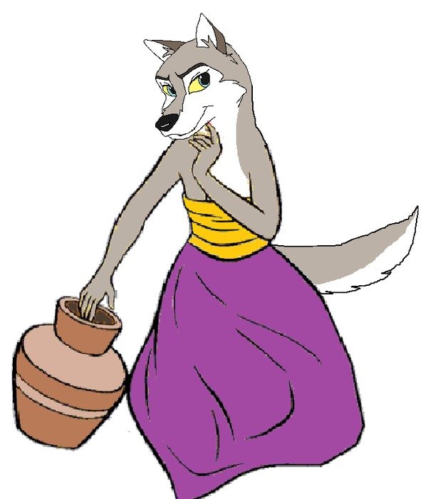 cartoon lady wolf