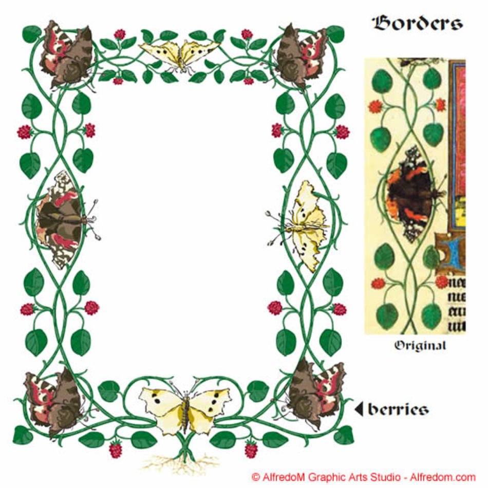 Renaissance Illuminated Manuscripts Borders Illustration Eps